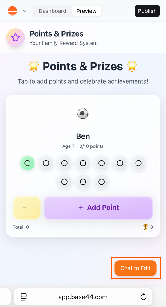Editing a Base44 app from a mobile device Editing a Base44 app from a mobile device