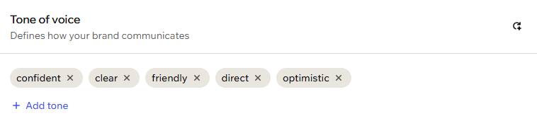 Adding tone of voice traits