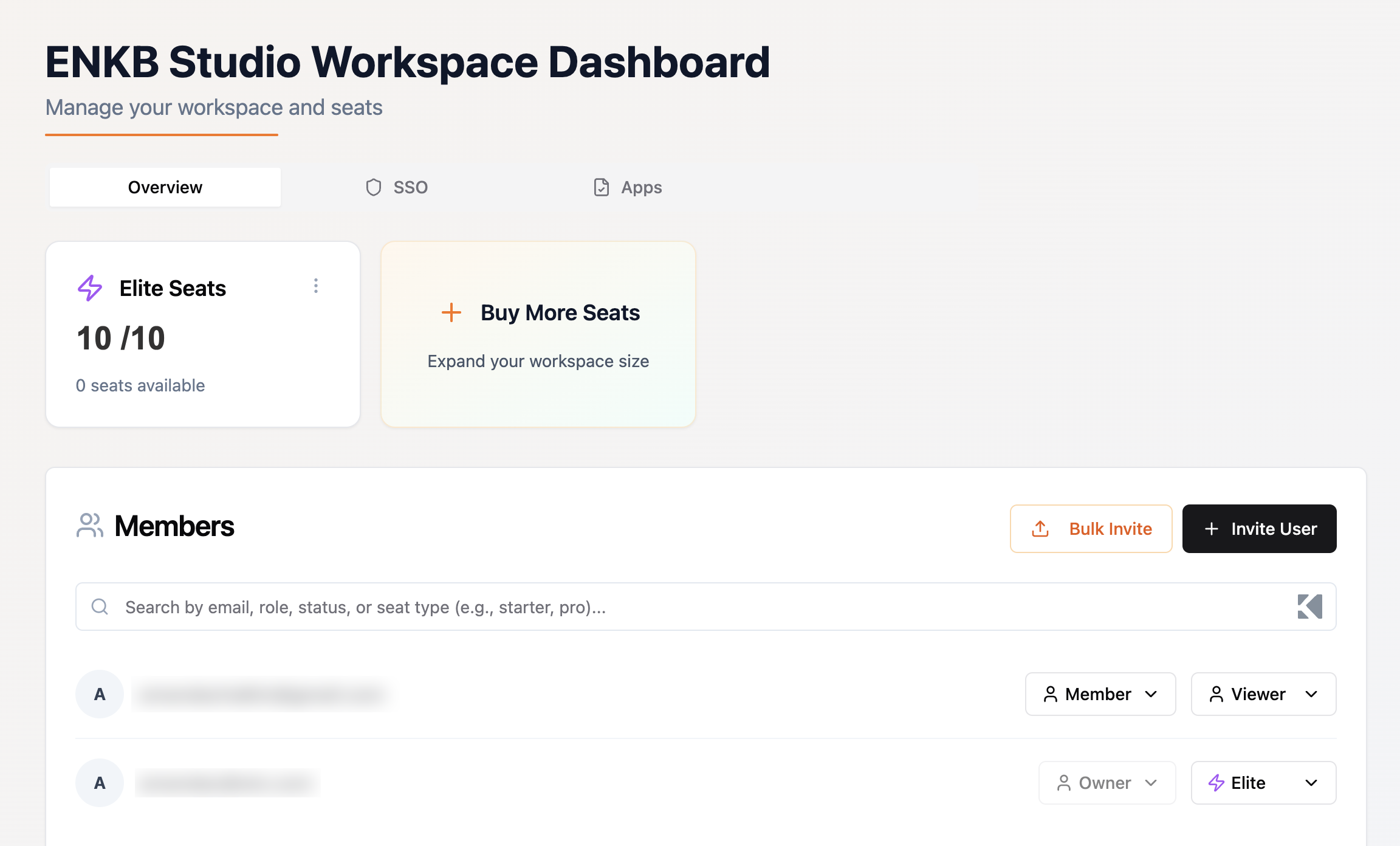 The workspace in Base44 enterprise solutions