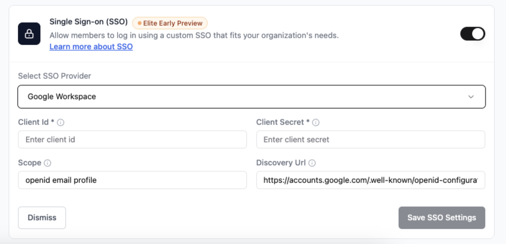 SSO for Google in Base44