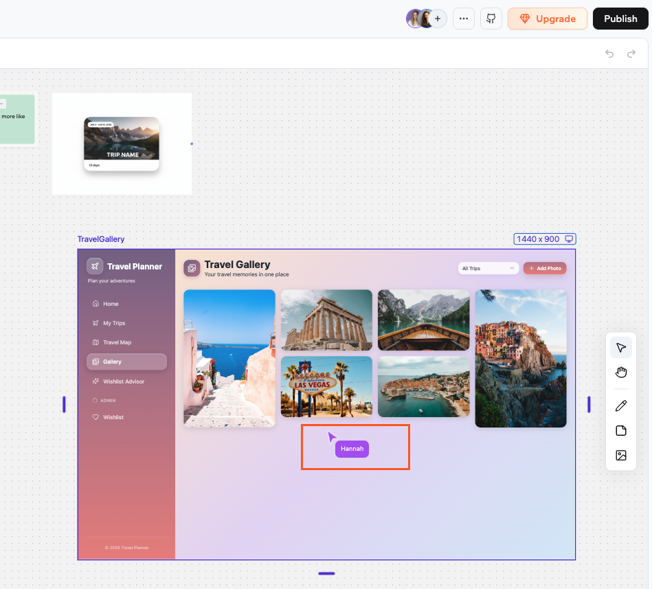 Multiple collaborators working on the canvas with named cursors