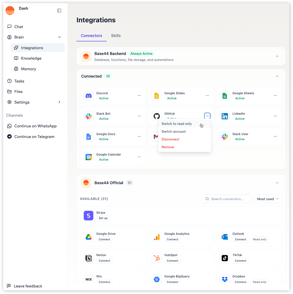 Managing Connector Superagent