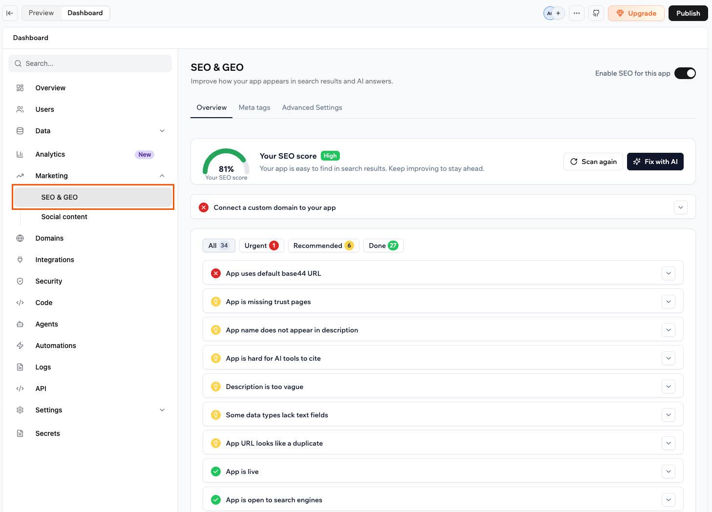 Optimizing your app's SEO and GEO