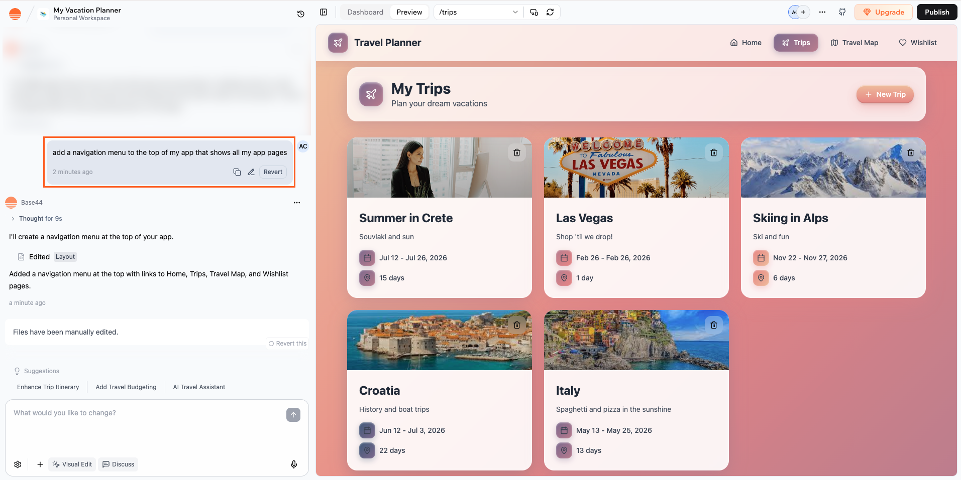 Adding a navigation menu to the top of your app