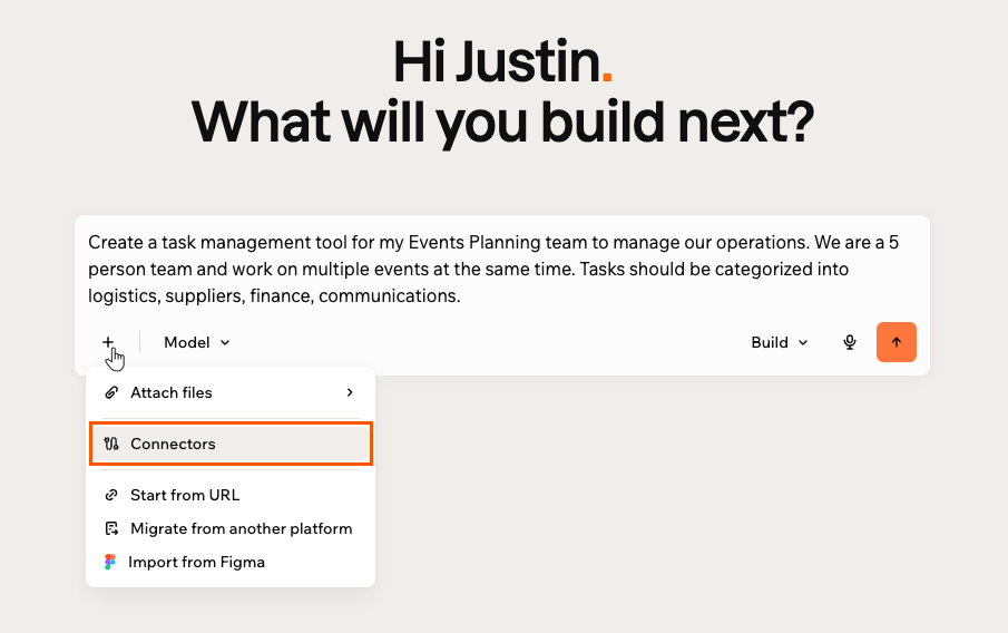 Adding connectors to your first prompt