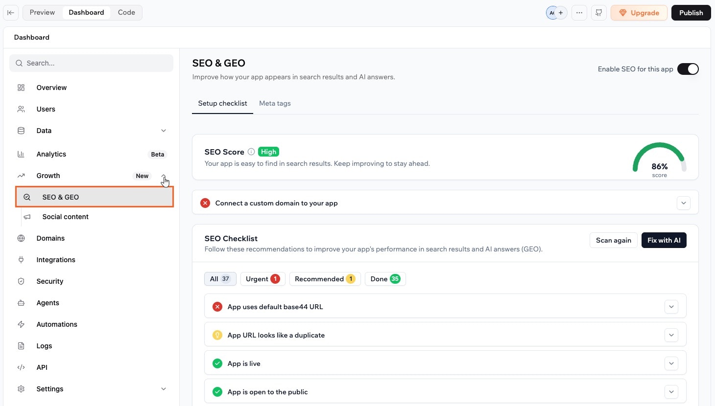 Optimizing your app's SEO and GEO