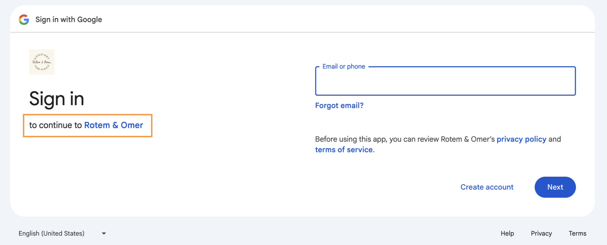 Custom Google OAuth login screen