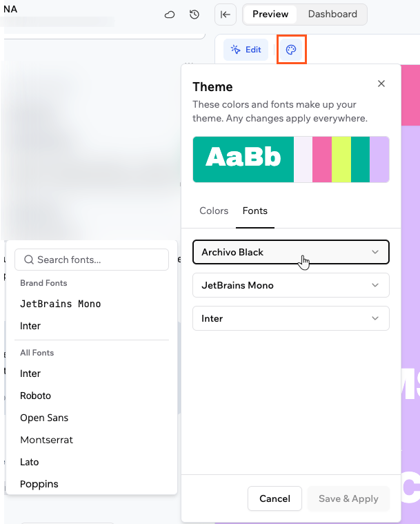 Fonts Changing your theme fonts in your app