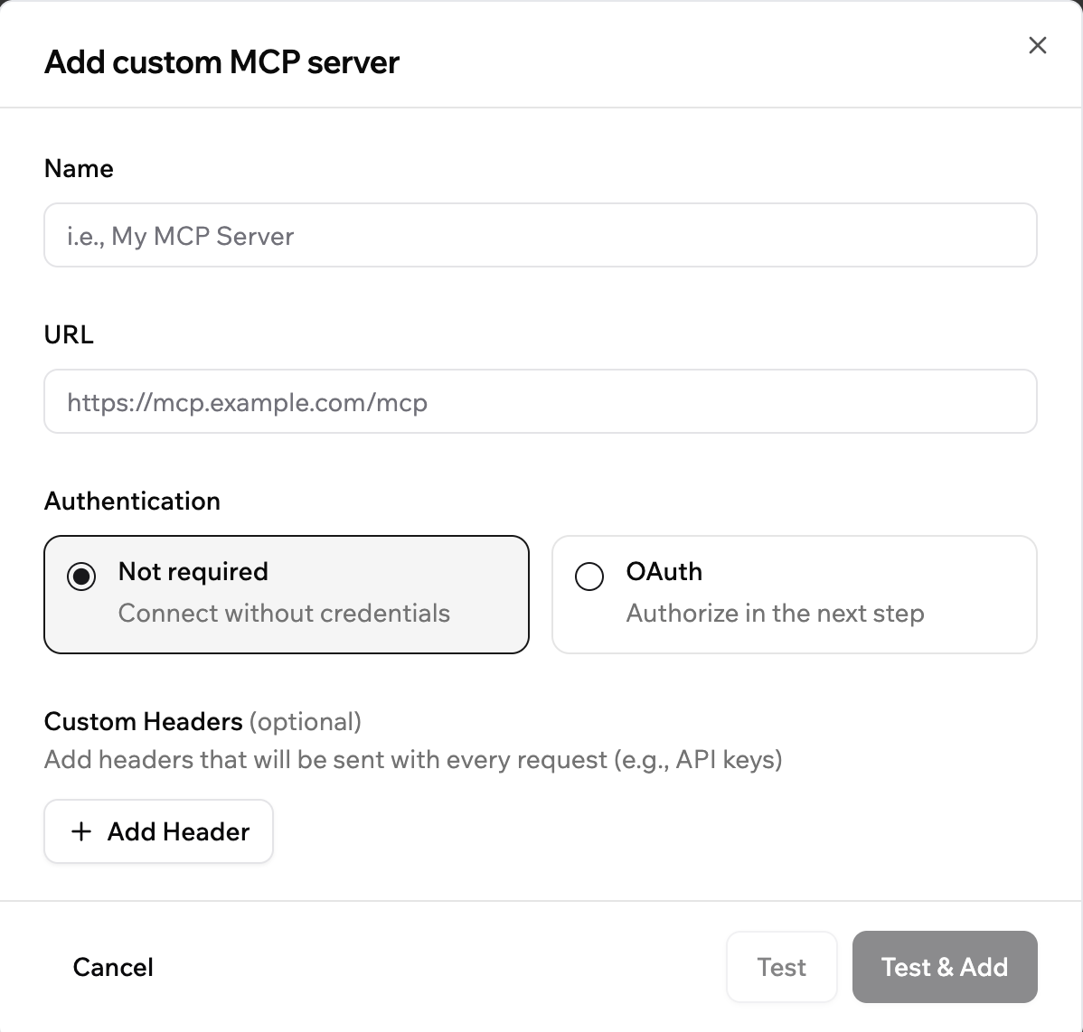 Addmspserver 4 Adding a custom MCP