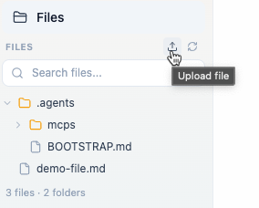 Uploading files for your AI agent