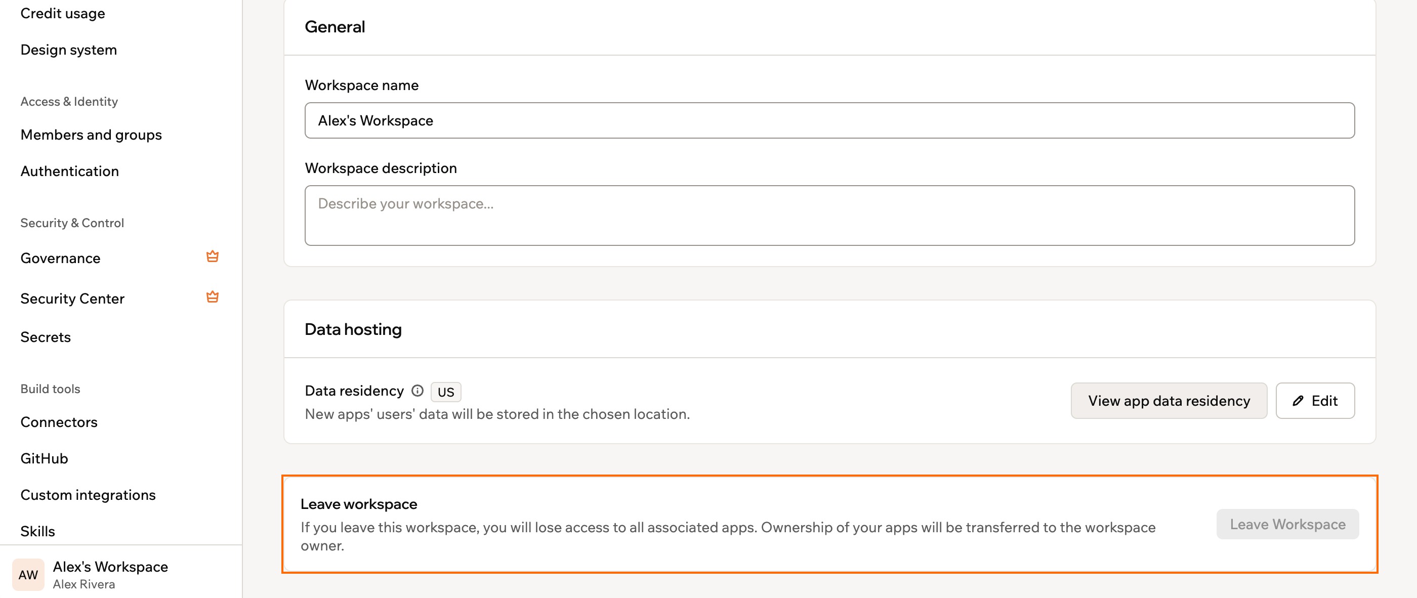 Managing a workspace - Base44 Support Documentation