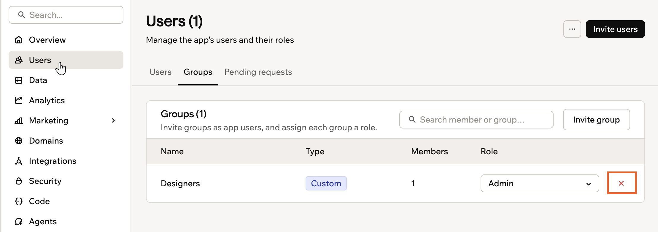 Remove group access