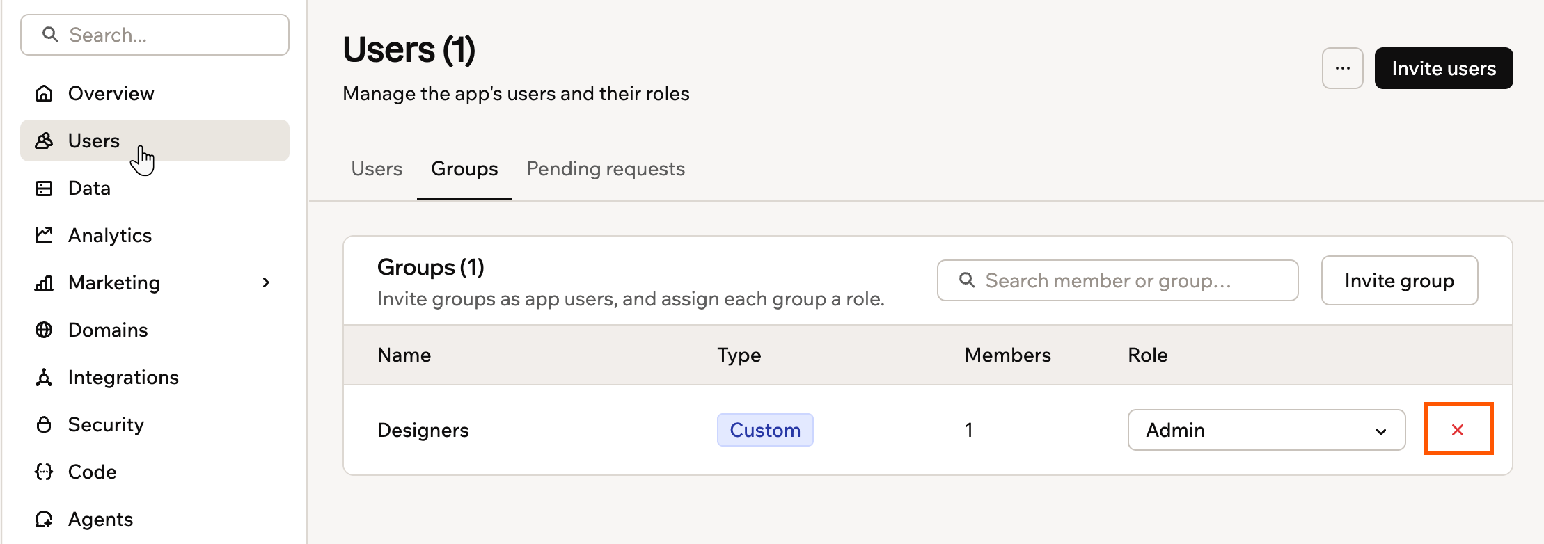 Remove group access