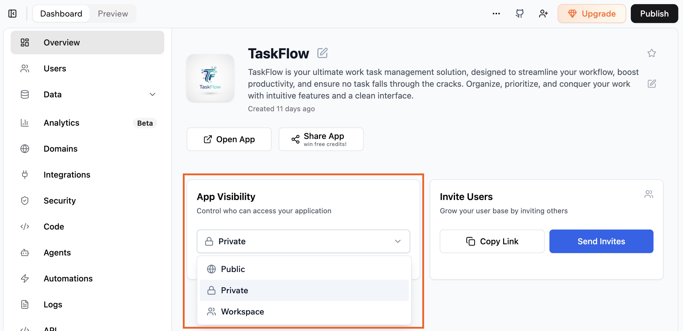 Choosing who can access your app - Base44 Support Documentation
