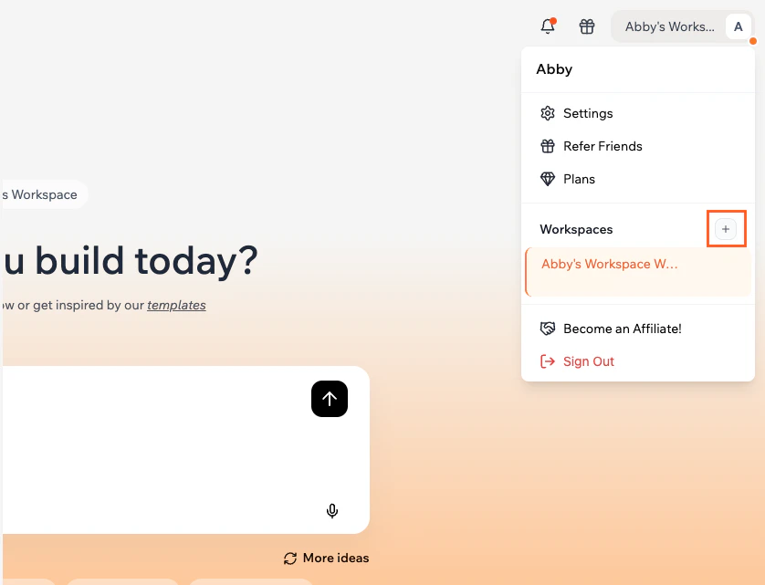 Creating a new workspace in your Base44 account Creating a new workspace in your Base44 account