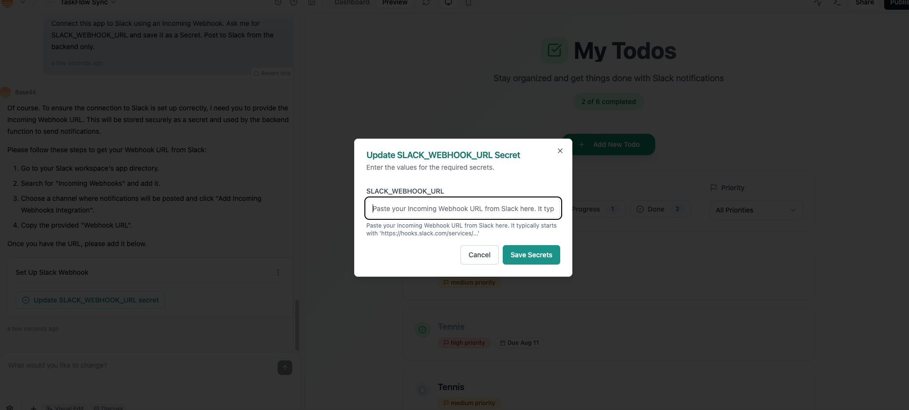 Slack Webhook Popup Pn
