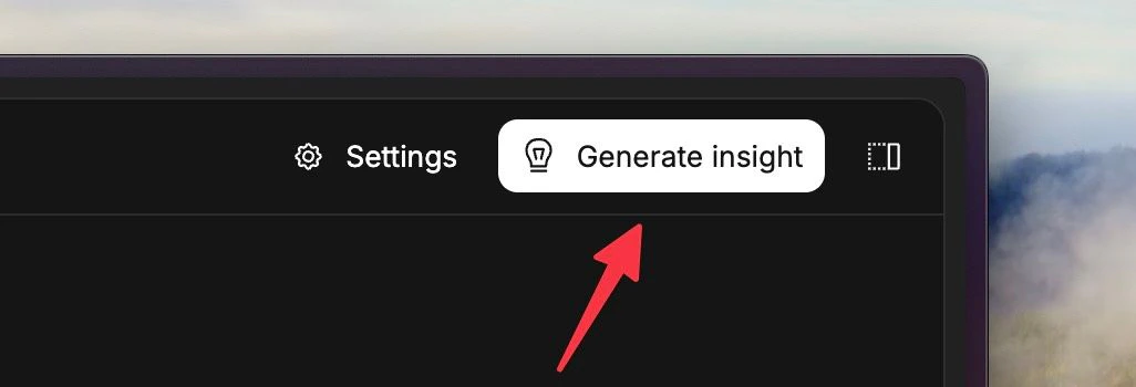 Insights page with an option to generate an insight on demand