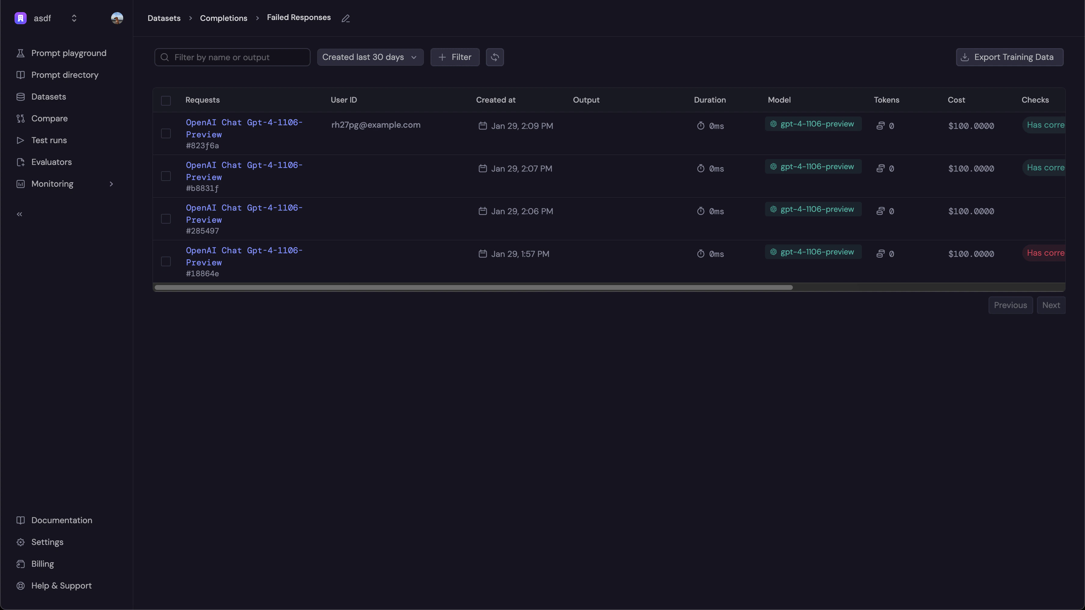 Trace List