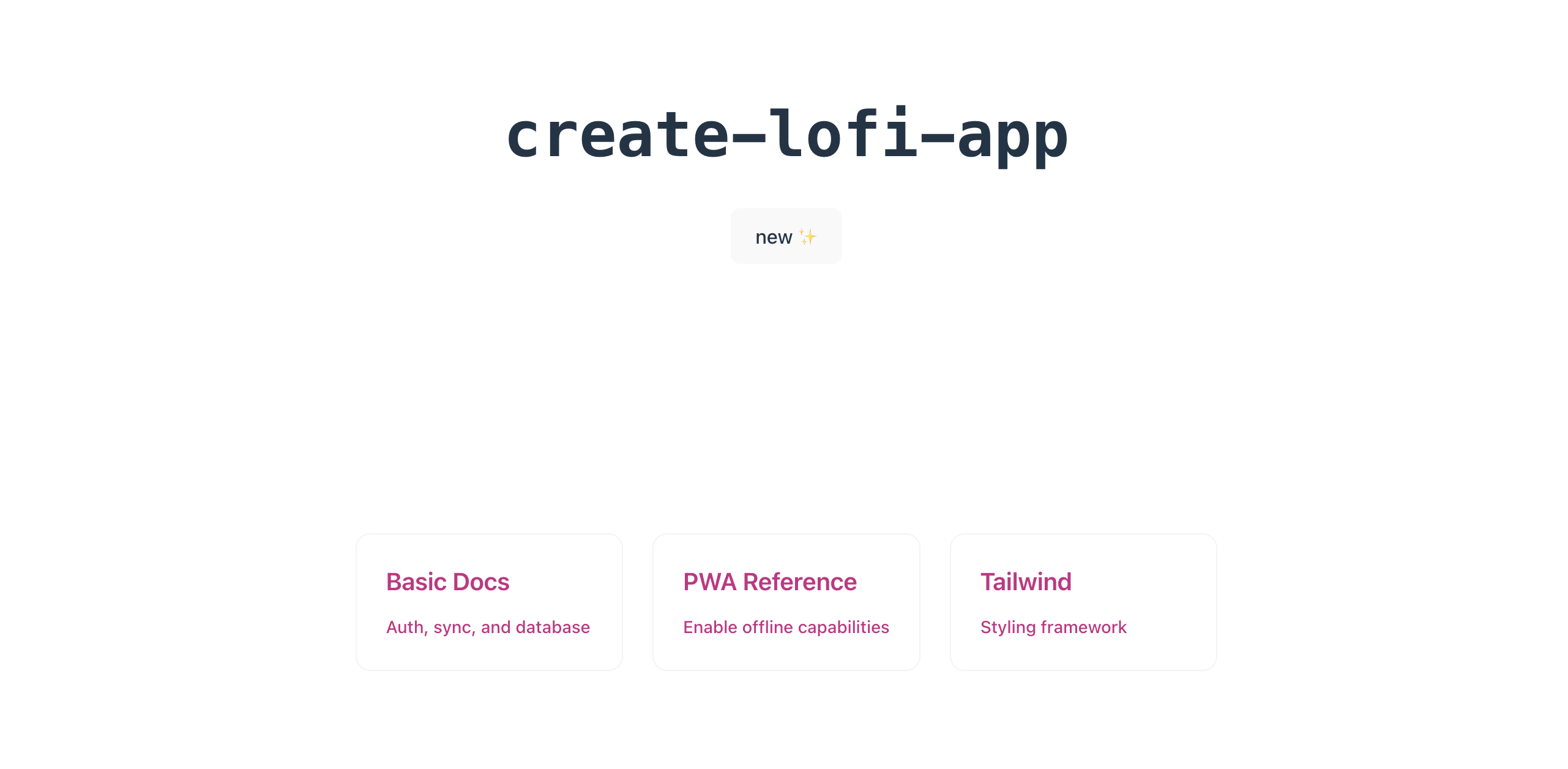 create-lofi-app template