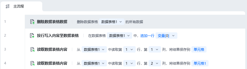 删除数据表格数据使用示例 - 流程搭建