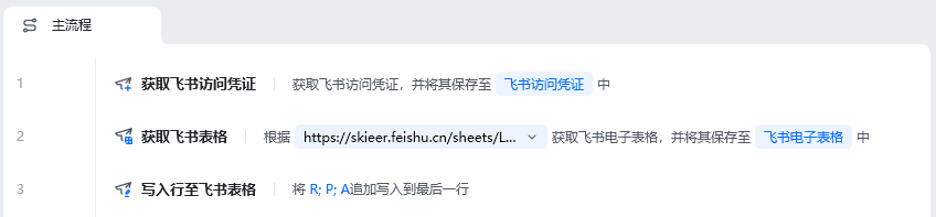 写入行至飞书表格使用示例