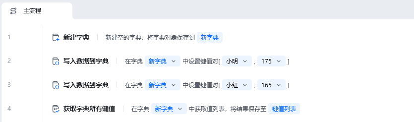 获取字典所有键值使用示例