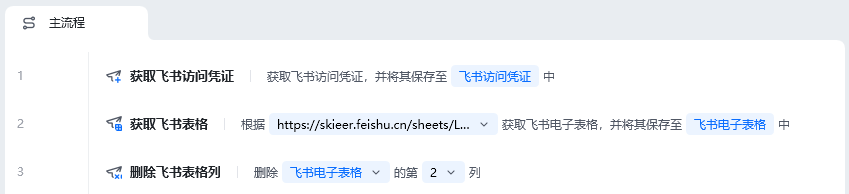 删除飞书表格列使用示例