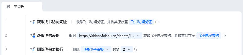 删除飞书表格行使用示例