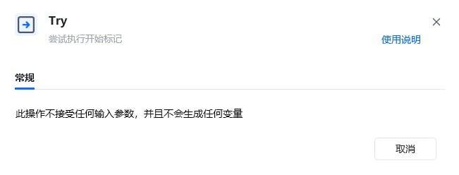 Try指令参数面板