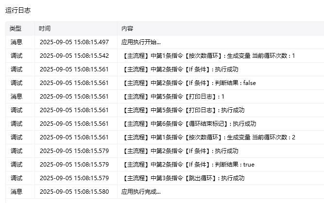 跳出循环使用示例 - 效果展示
