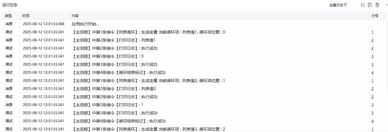 列表循环使用示例 - 效果展示