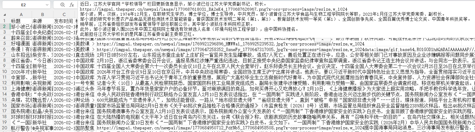 【澎湃新闻】图文按顺序采集新闻正文