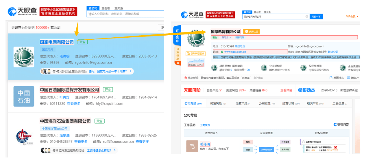 【天眼查】企业信息采集