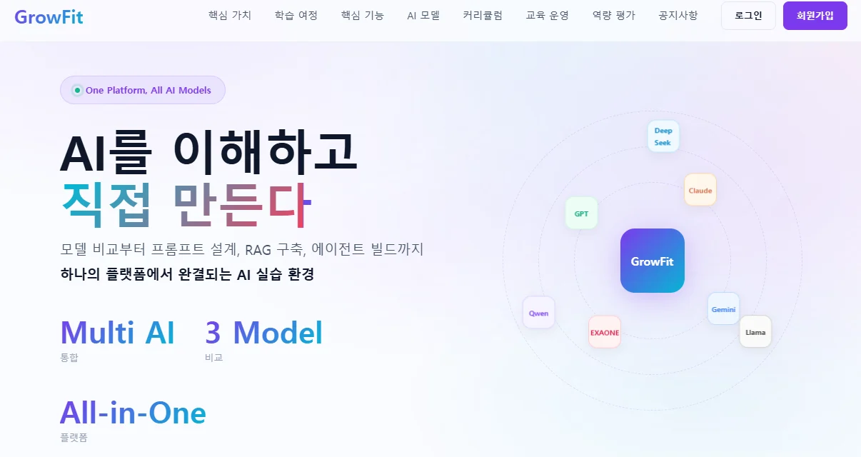 GrowFit 홈페이지