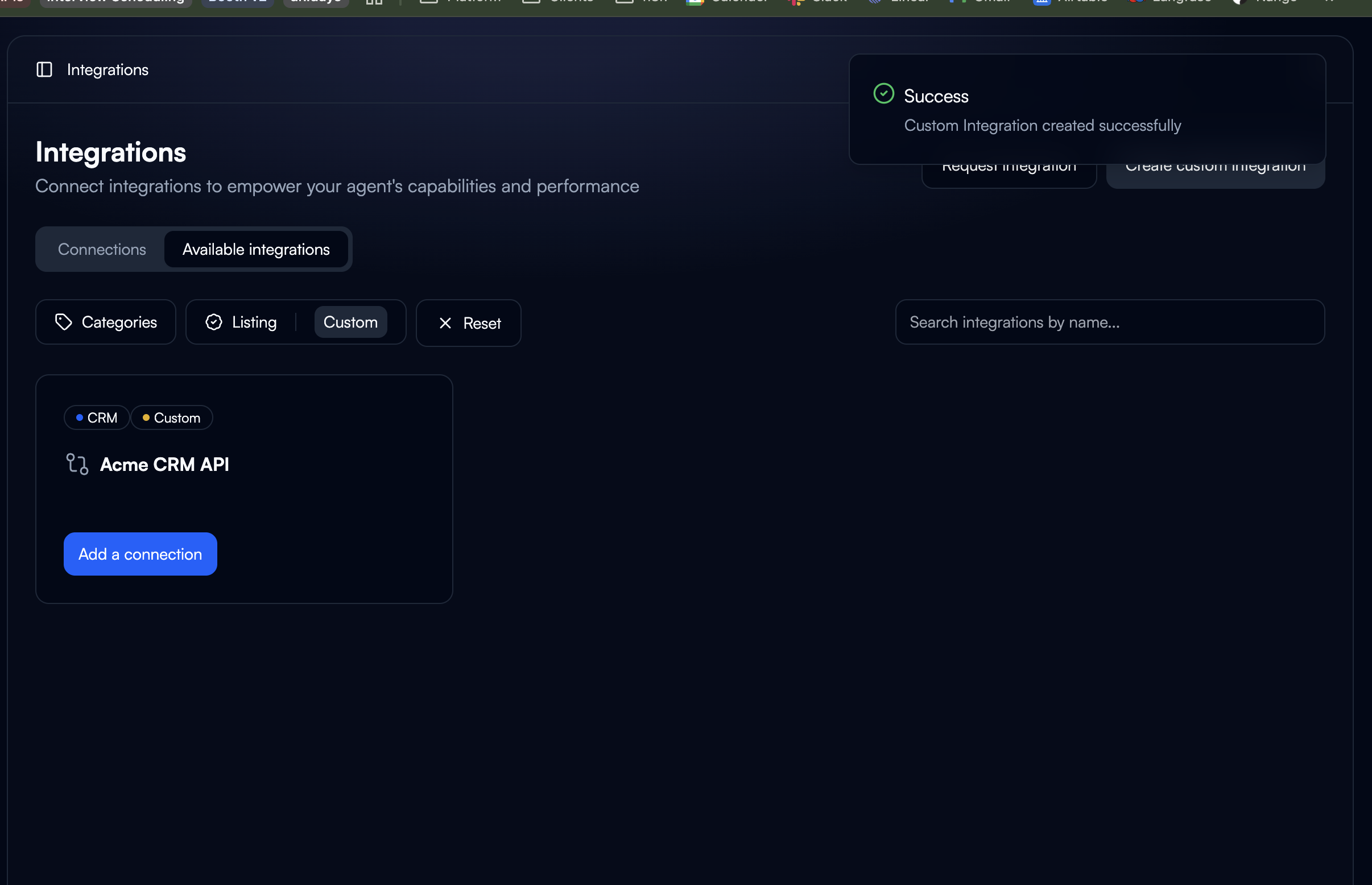 Success notification