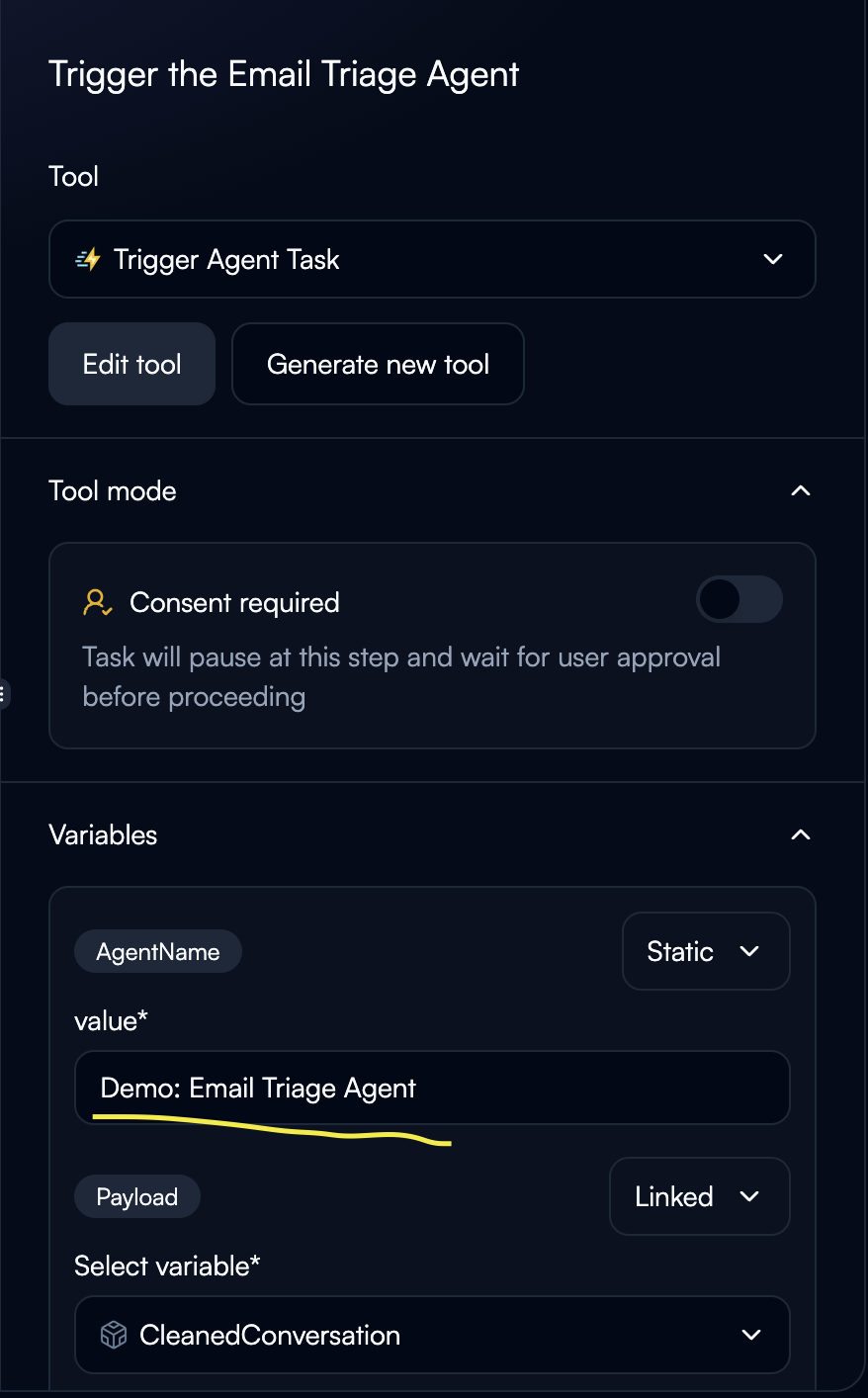 Trigger Agent Task tool configuration