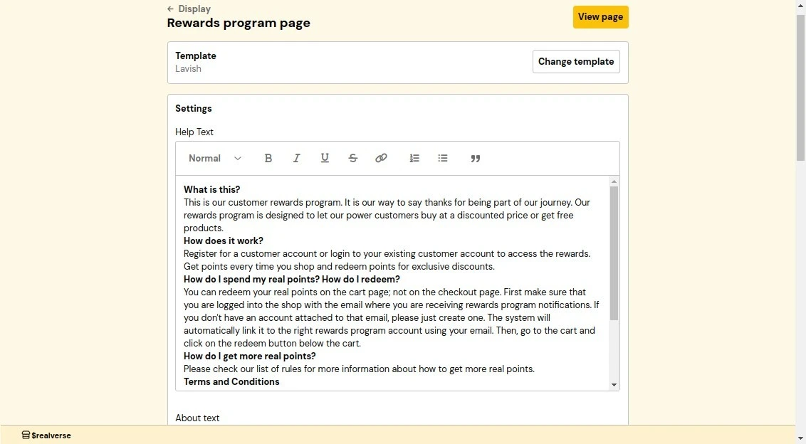 reward-page-settings