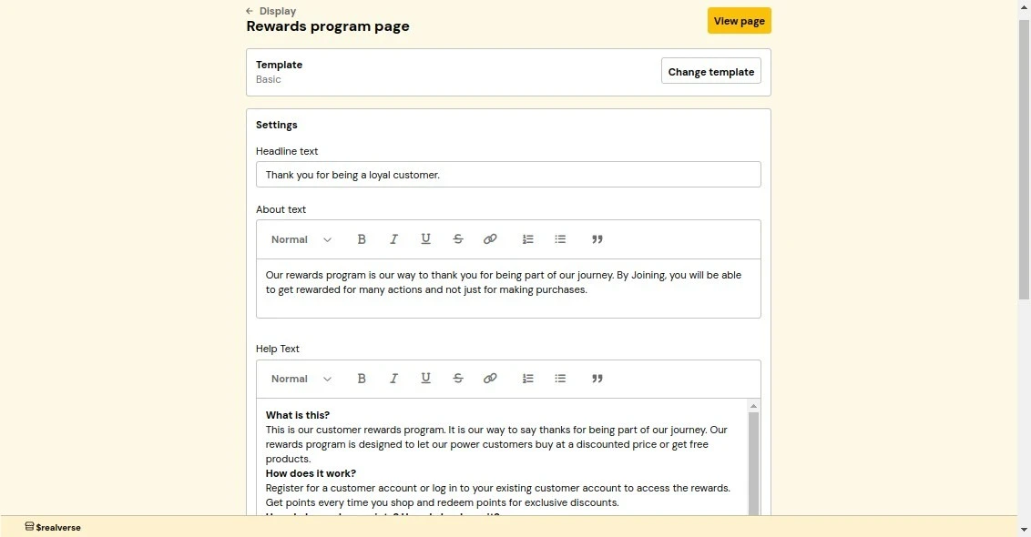 reward-page-settings