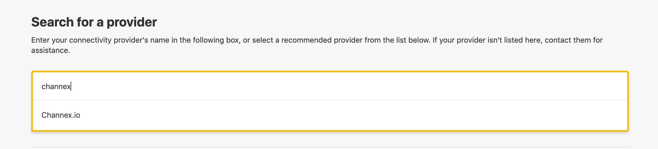 Channex.io provider summary box