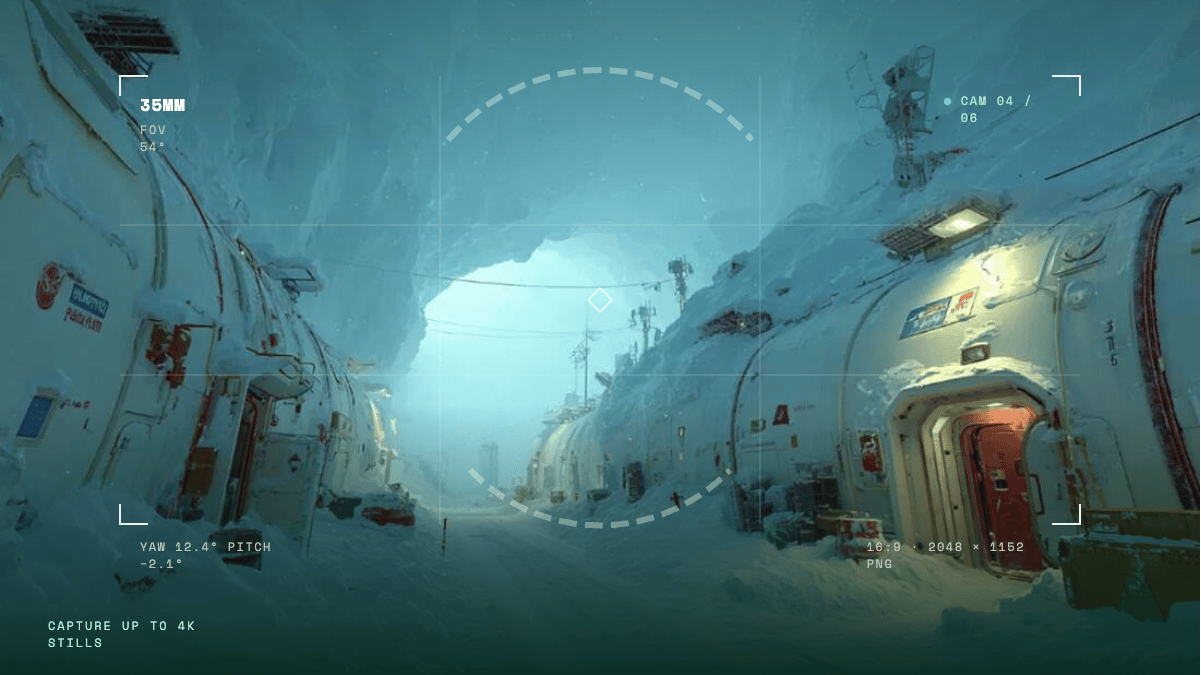 Generate a 3D scene, then walk through it