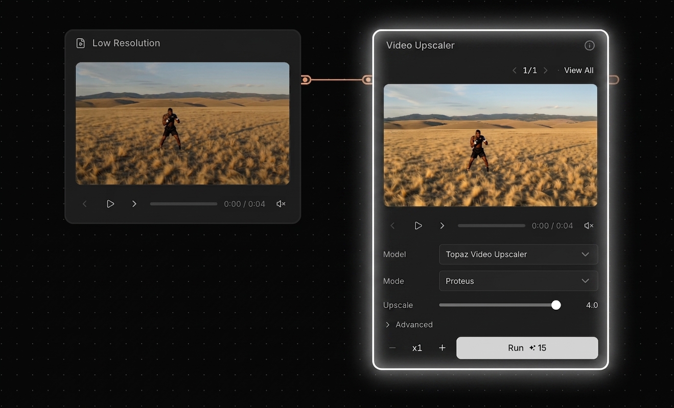 Topaz Video Upscaler node