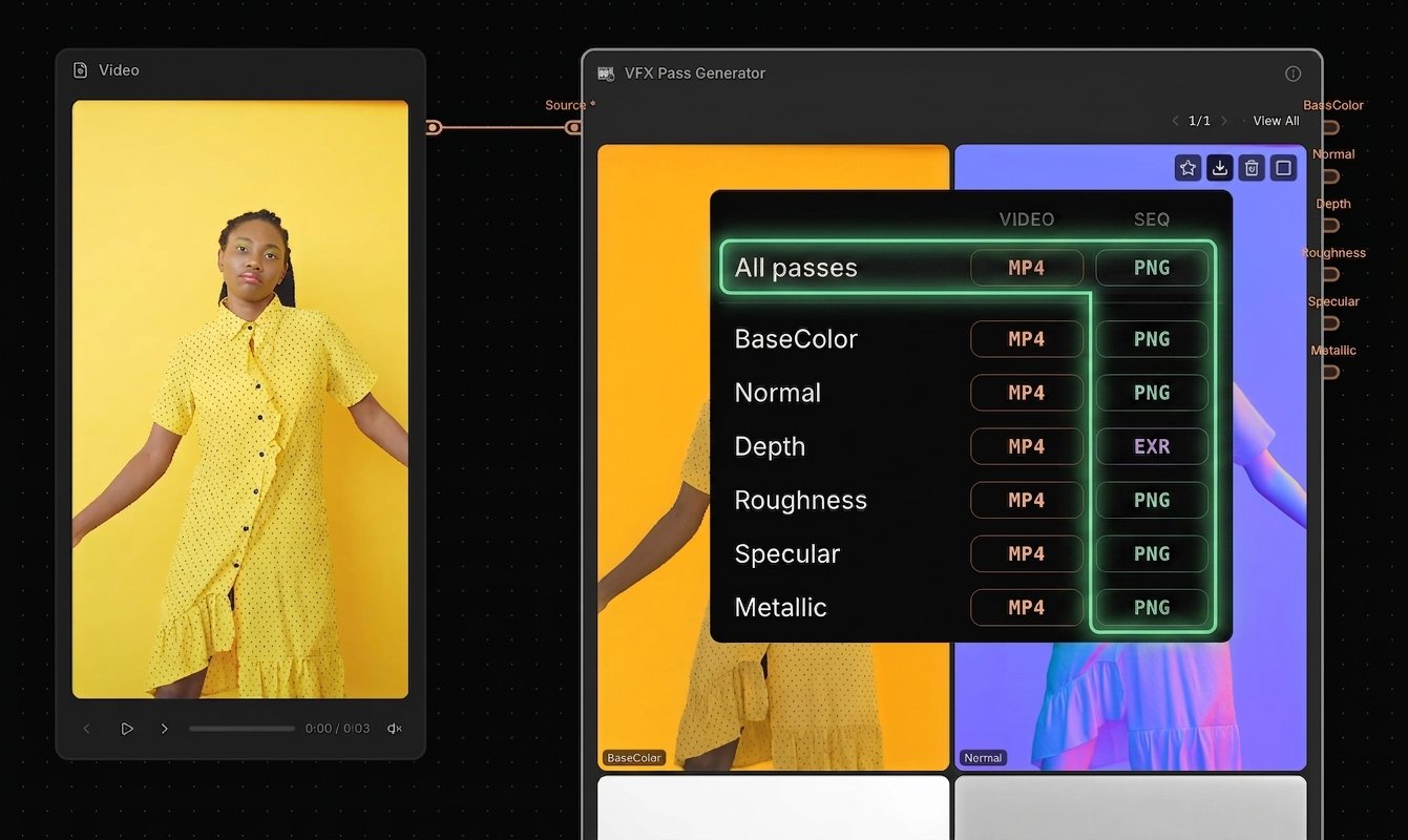 VFX Pass Generator PNG Sequence export
