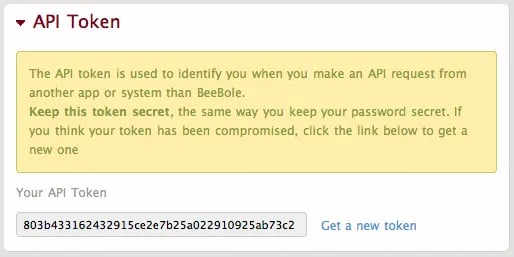 API token self