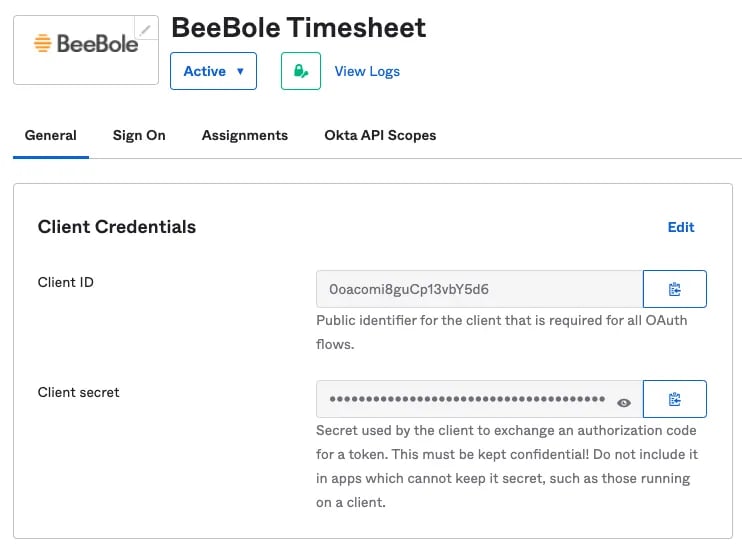 Integrate Okta and Beebole