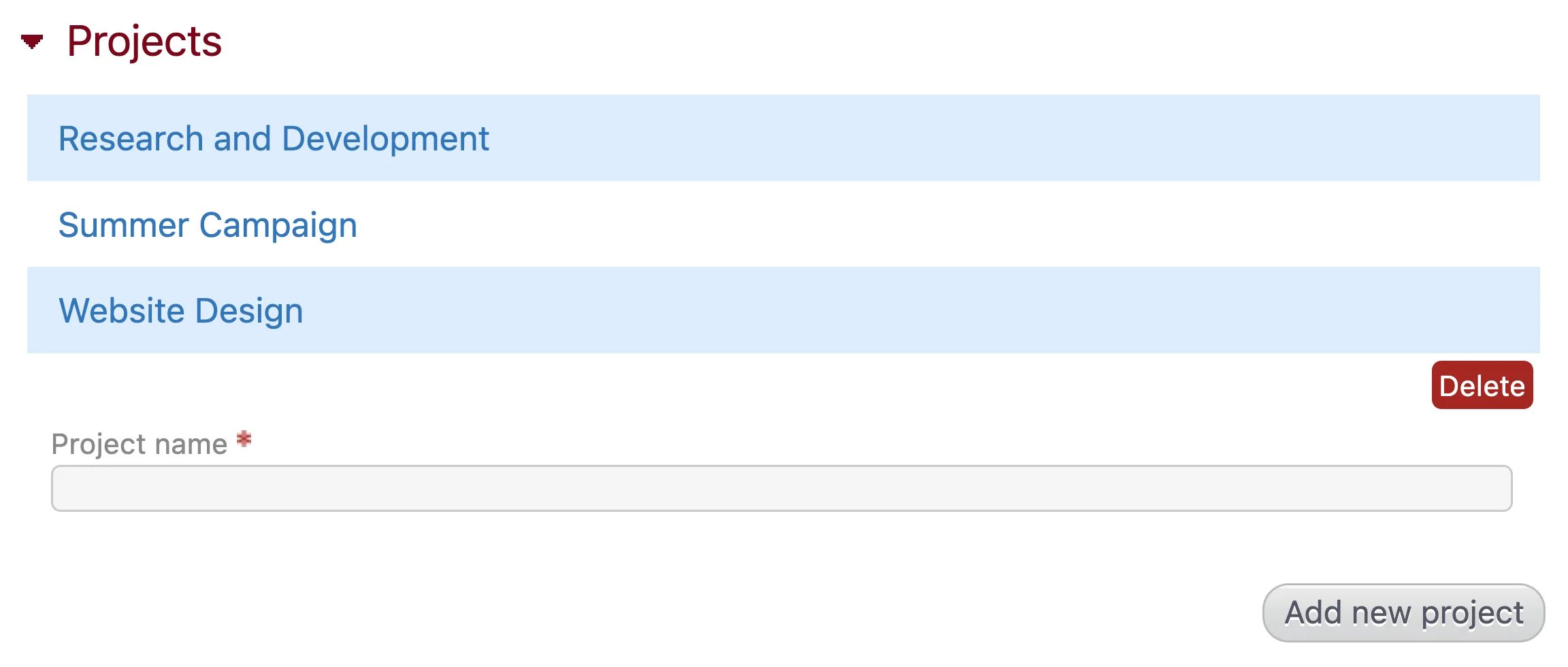Projects module