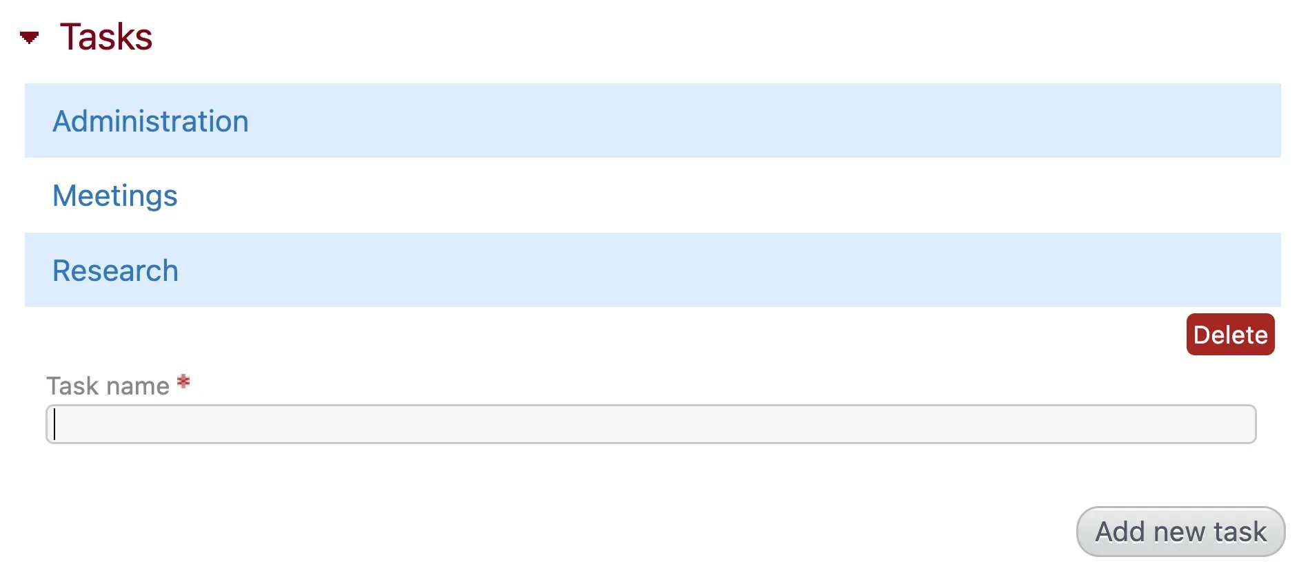 Tasks module