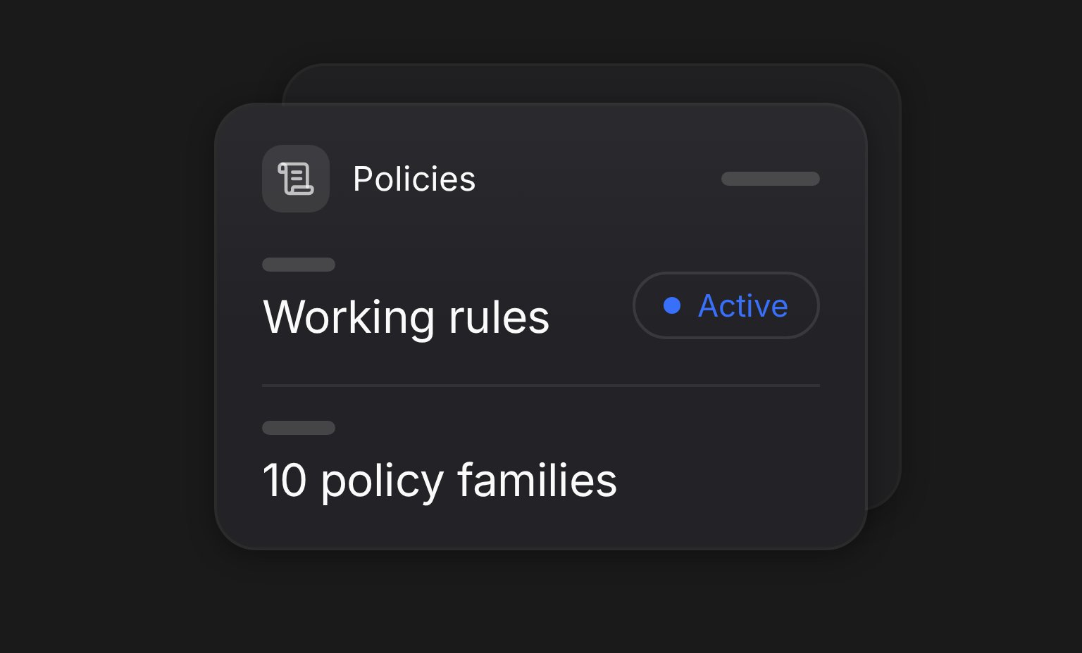 An active set of working rules across ten policy families