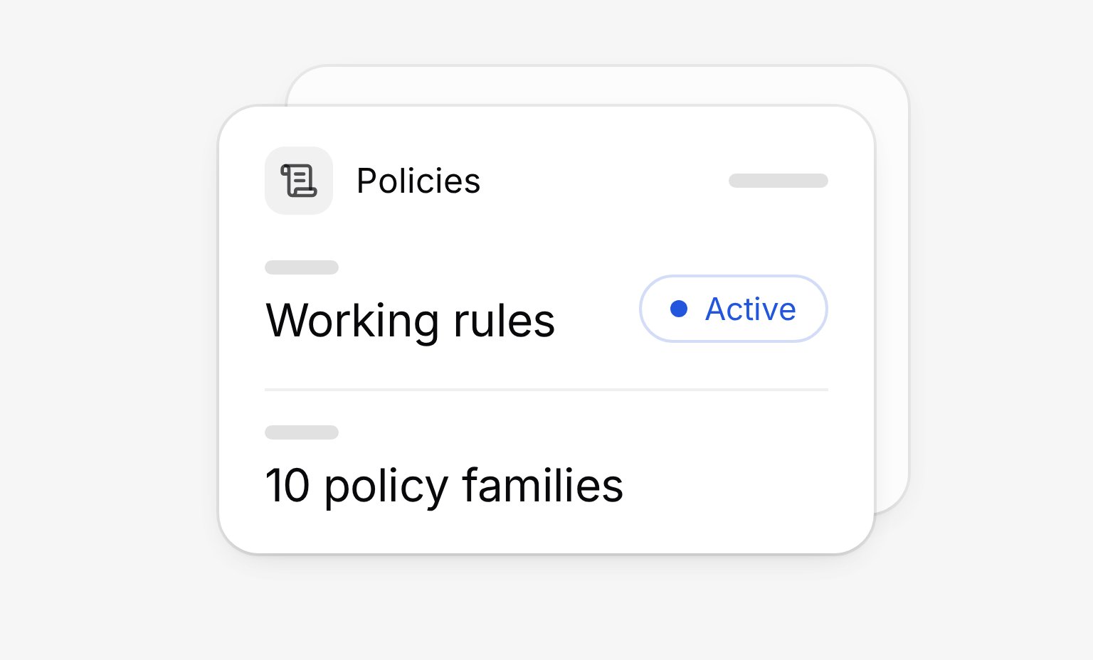 An active set of working rules across ten policy families