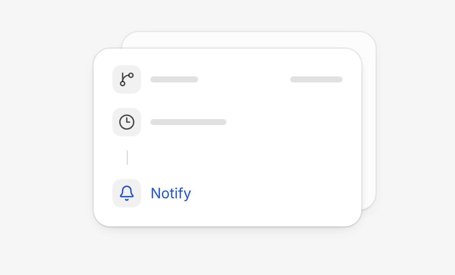 A workflow connecting a trigger to an action