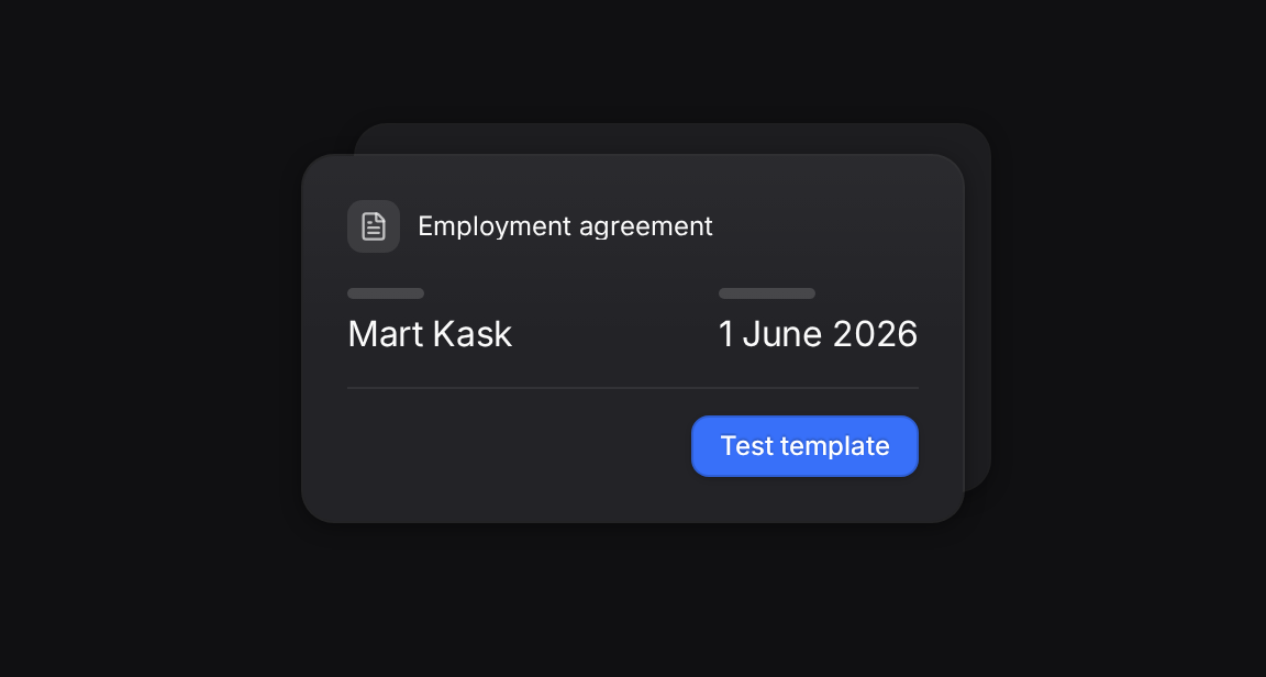An employment agreement template with employee and start-date variables